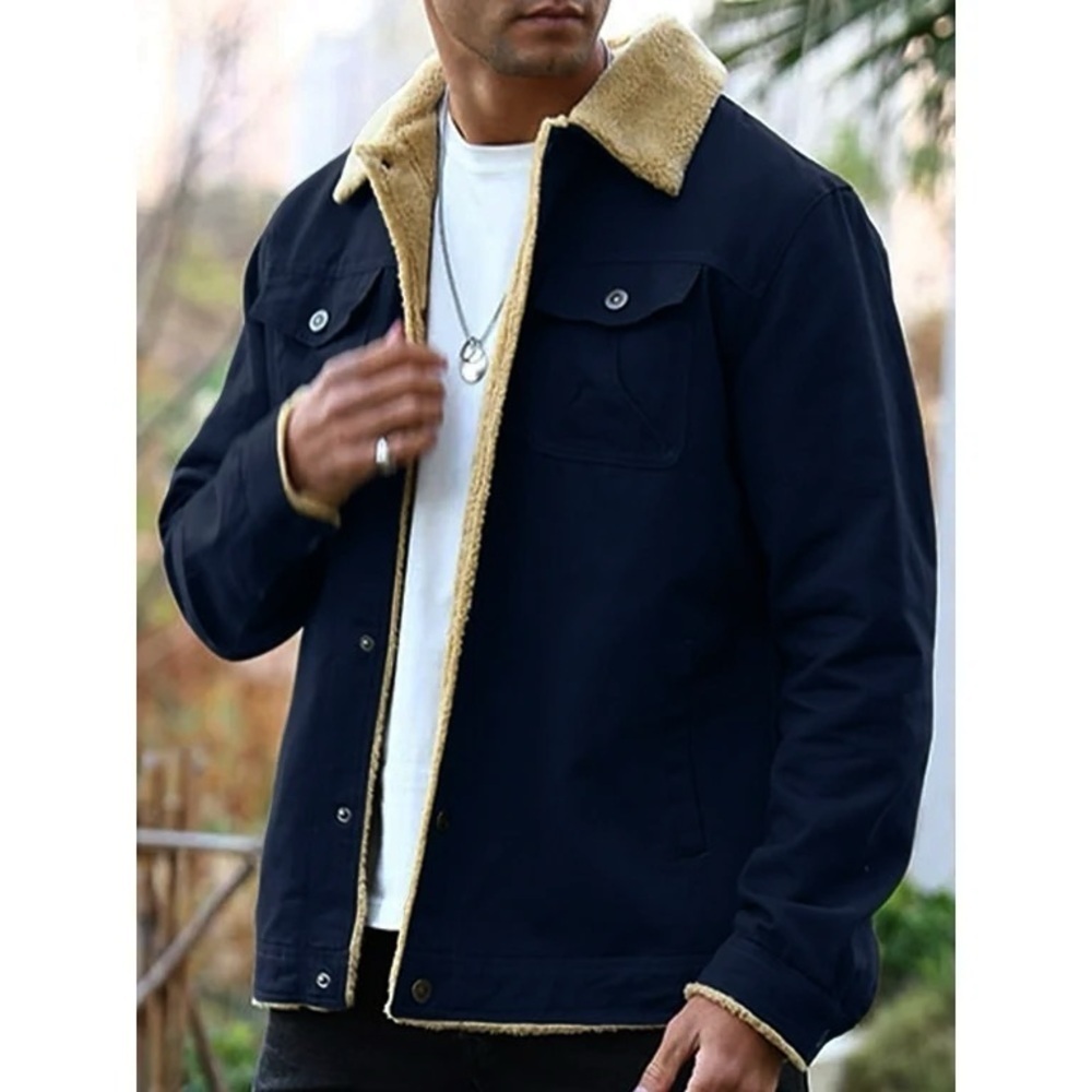 SERREMO Everest Yellow Fleece Lining Black Jacket - Picture 3 of 10